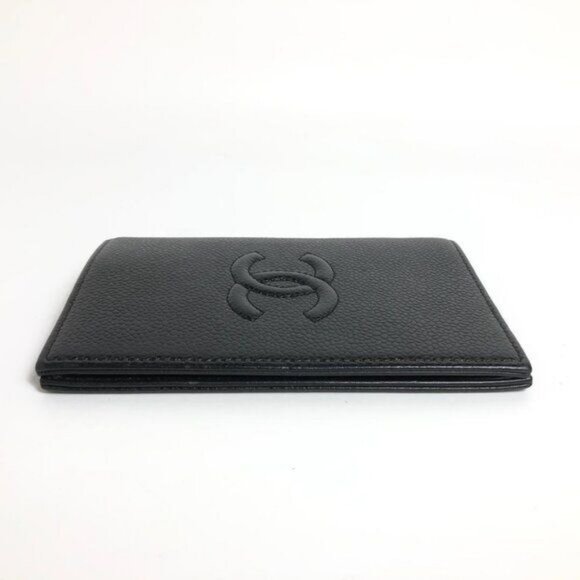Authentic CHANEL CC Timeless Caviar Passport Holder Agenda Case Black Leather - Picture 5 of 8
